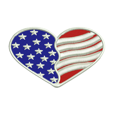 American Flag Heart Embroidery Services Near Me Jean Patches