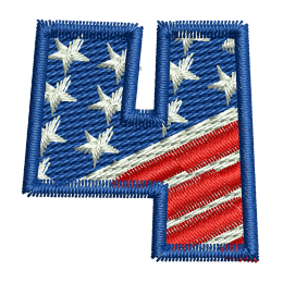 Star Spangled Number 4 Embroidery Services Back Patch