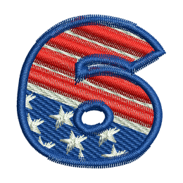 Star Spangled Number 6 Custom Embroidery Near Me