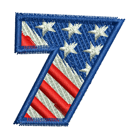 Star Spangled Number 7 Embroid Patches For Jackets