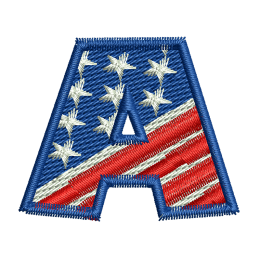 Star Spangled Letter A Jean Jacket Embroidery Back Patch