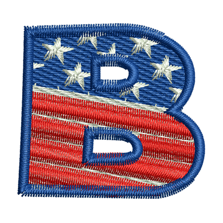 Star Spangled Letter B Embroidery For Beginners Patches
