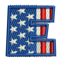 Star Spangled Letter E Custom Embroidery Near Me