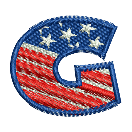 Star Spangled Letter G Embroidery On Clothes
