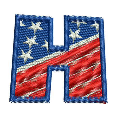 Star Spangled Letter H Jean Jacket Embroidery Embroidery Patches