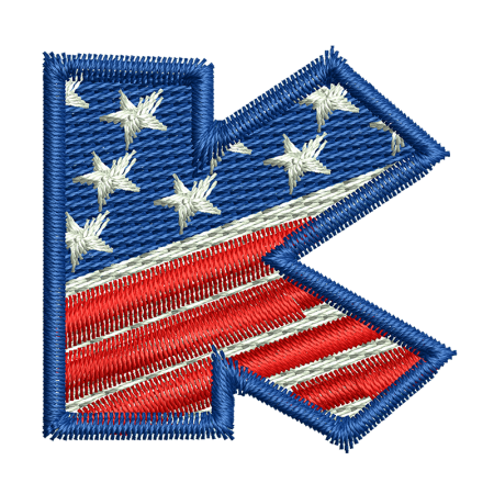 Star Spangled Letter K Embroidery On Sweatshirts Heat Patches