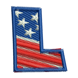 Star Spangled Letter L Embroidery On Jeans Embroidery Patches