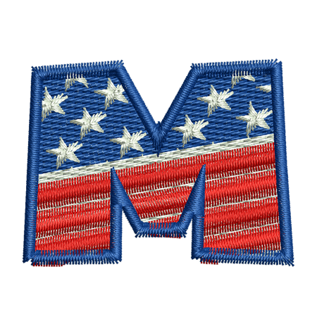 Star Spangled Letter M Embroideryonline Jean Patches