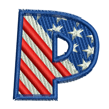 Star Spangled Letter P Custom Embroidery Near Me