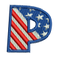 Star Spangled Letter P Custom Embroidery Near Me