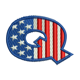 Star Spangled Letter Q Embroidered Appliques Fabric Patch