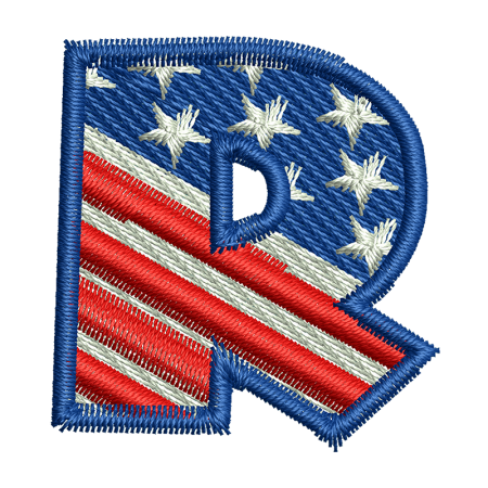 Star Spangled Letter R Embroidery Shop