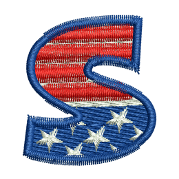 Star Spangled Letter S Embroidery Designer Embroidery Patches