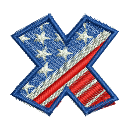 Star Spangled Letter X Embroidery Patches For Jackets