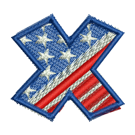 Star Spangled Letter X Embroidery Patches For Jackets