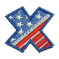 Star Spangled Letter X Embroidery Patches For Jackets