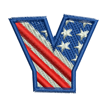 Star Spangled Letter Y Embroidery On Jeans