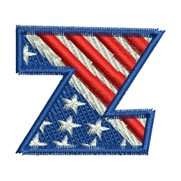 Star Spangled Letter Z Jean Jacket Embroidery