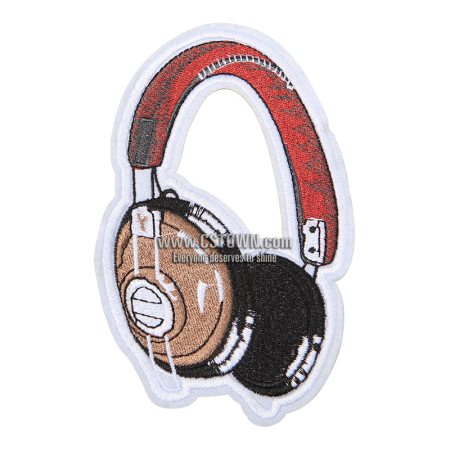 Trendy Headphone Motif Embroidery Patch