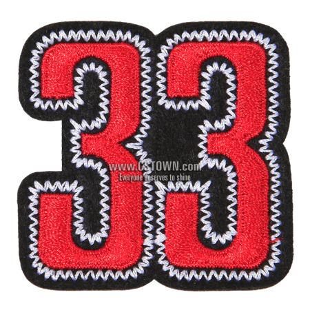 Special Red Number 33 Embroidery Patch