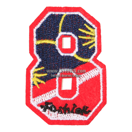 Number Eight Embroidery Applique Patch
