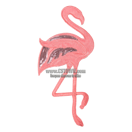 Fancy Flamingo Patch in Sequin and Velvet
