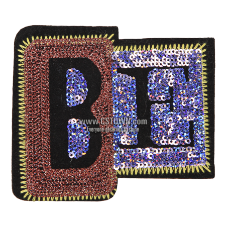 Trendy Embroidery Patch Be in Sequin and Metallic Thread