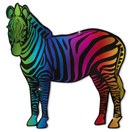 Rainbow Zebra Printable Heat Transfer