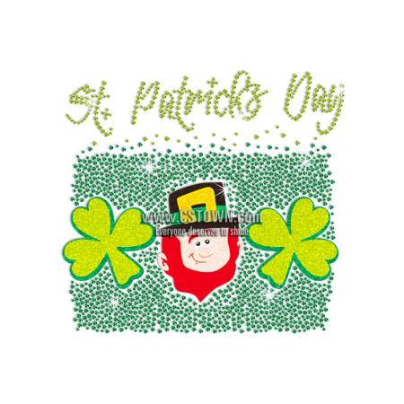 Customized Glitter Saint Patricks Elf Rhinestone