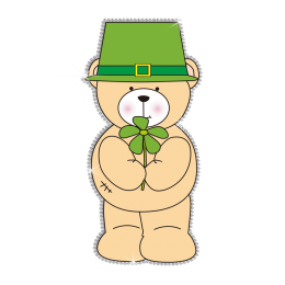 Sale Saint Patricks Bear Rhinestone Vinyl Transfer