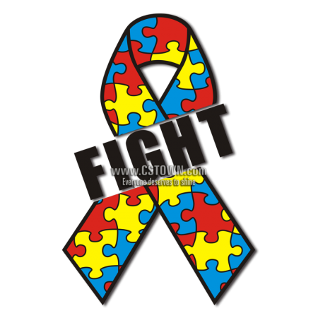 Custom Fight Cancer Colorful Ribbon Motif Heat Transfer for Clothes