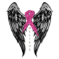 Believer with Wings Pink Ribbon for Breast Cancer Heat Transfer