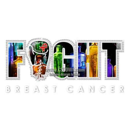 Fight Breast Cancer Colorful Glass Bottles as the Base Image Transfer