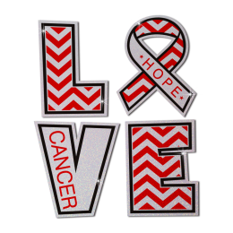 Love and Hope for Breast Cancer Ribbon Themed Heat Transfer