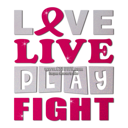 Stock Love Live Play Fight Pink Ribbon Heat Transfer