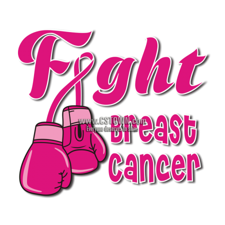 Fight Breast Cancer Pink Ribbon Themed Hot Press Desgin