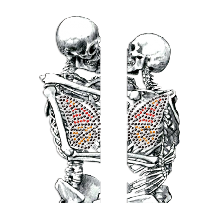 Lovers Skeletons with Butterfly Rhinestone & PU Heat Transfer
