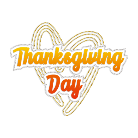 Thanksgiving Day Iron on Rhinestone Transfer