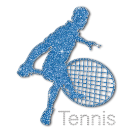 Blue Glitter Tennis Wholesale Heat Transfer For Shirts