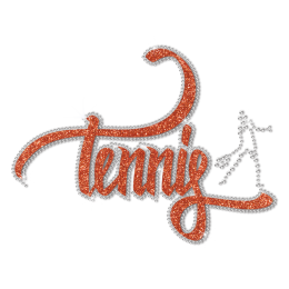 Tennis Letter Best Heat Transfer Bling Glitter Decal