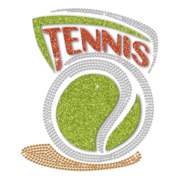 Sparkle Cartoon Tennis Custom Glitter Heat Press Transfer