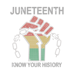 Bling Juneteenth Fist Rhinestone Heat Transfer for T-shirts