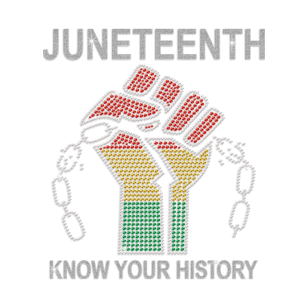 Bling Juneteenth Fist Rhinestone Heat Transfer for T-shirts