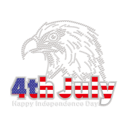 4th of July with Bald Eagle Iron on Rhinestone and PU Transfer