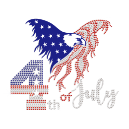 4th of July with Bald Eagle Iron on Rhinestone and PU Transfer