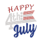 Happy July 4th Iron-on Rhinestone and Glitter Transfer