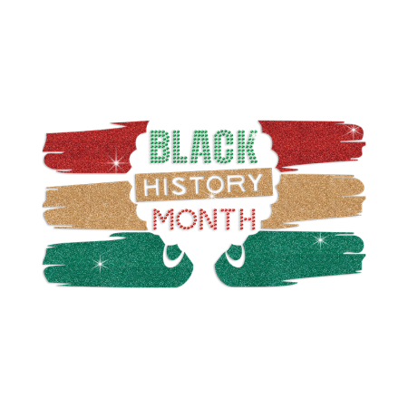 Black History Month Iron on Rhinestone and Glitter Transfer