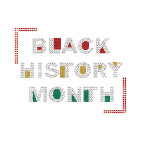 Black History Month Rhinestone & Glitter Iron On Transfer