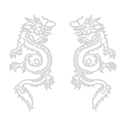 Crystal Two Dragons Rhinestone Iron on Transfer