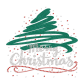 Merry Christmas and Christmas Tree Flock &  Rhinestone Heat Transfer